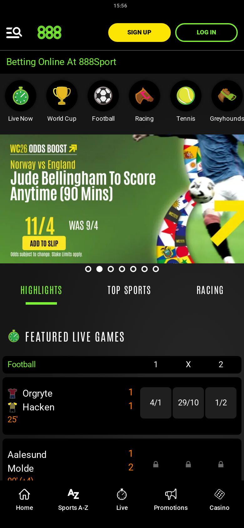 888sport mobile homepage, screenshot taken 2026-07-11