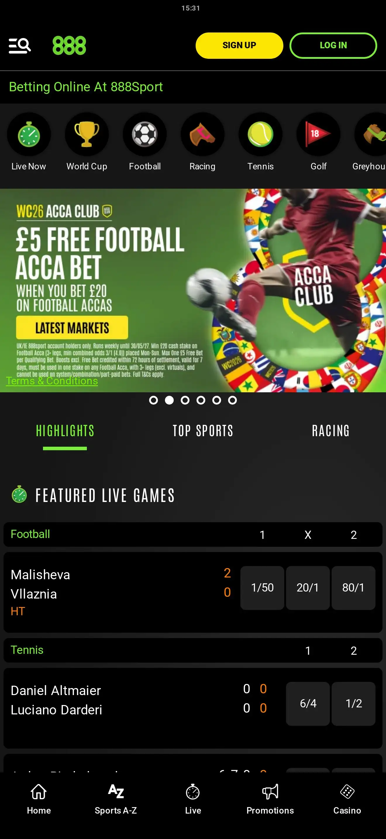 888sport mobile homepage, screenshot taken 2026-07-11