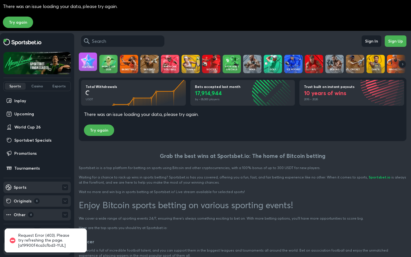 Sportsbetio desktop homepage, screenshot taken 2026-07-11